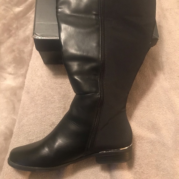 Black Lane Bryant Wide Calf Riding Boots SZ 10W - Picture 3 of 5